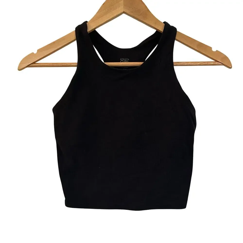 Athleta Girl Black Racerback Tank Sz L (12)